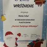 Dyplom-Wróżnienie dla Marii za udział w konkursie Portret Mikołaja  (1).JPG